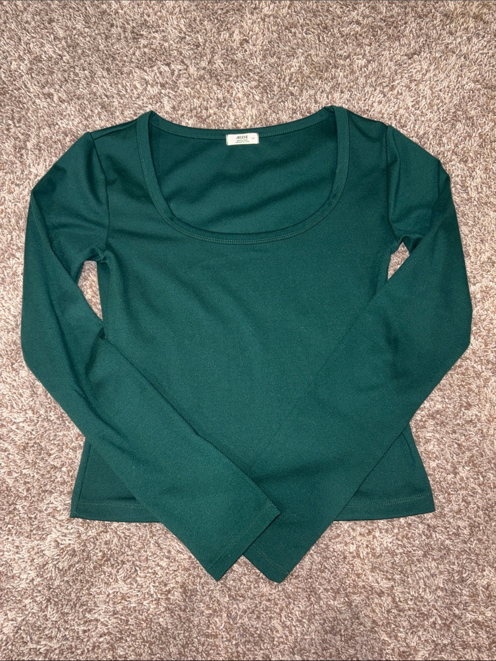 a new day Dark Green Scoop Neck Long Sleeve Tee